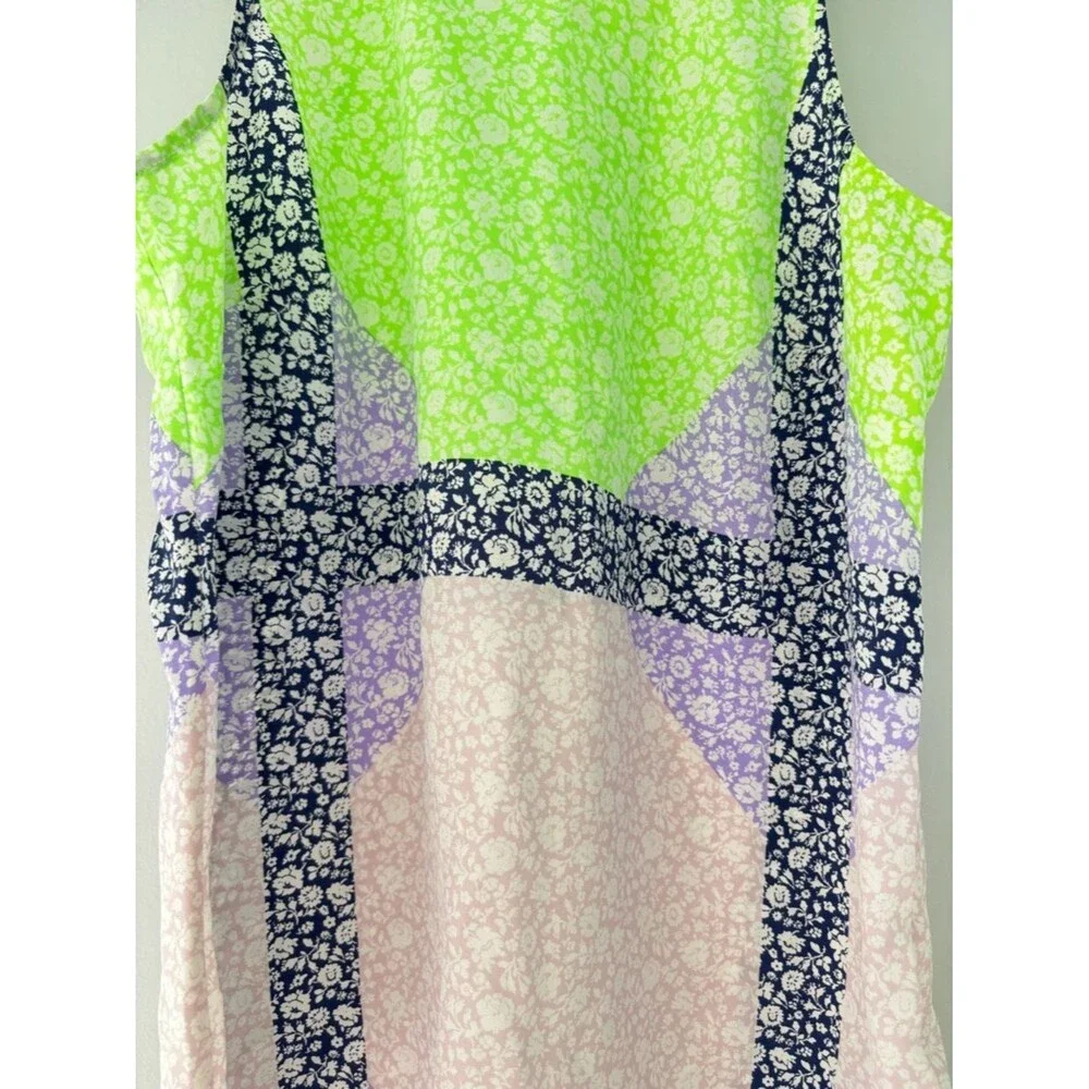 J.Crew Silk Floral Colorblock Tank Top | Bright Preppy Chic